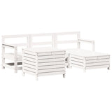 5 Piece Garden Sofa Set White Solid Wood Pine 3250497