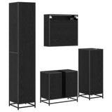 Bathroom Furniture Set 4 pcs Black Oak Engineered Wood 3402514