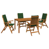 5-Piece Garden Dining Set Natural Solid Acacia Wood 3434571