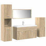 ZNTS 5 Piece Bathroom Furniture Set Sonoma Oak Engineered Wood 3325022