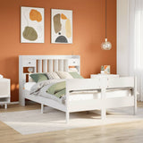 Bookcase Bed without Mattress White 150x200cm King Size Solid Wood Pine 3323024