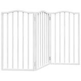 Dog Gate Foldable 3 Panels White 150 cm Poplar Wood 352214