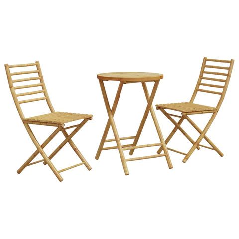 ZNTS 3 Piece Bistro Set Bamboo 3278536