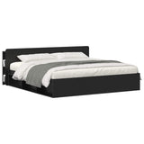 Headboard Cabinet with Storage Black Engineered Wood 8001238