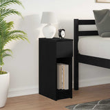Bedside Cabinet with Drawer Black Oak 20x36x60 cm 858697