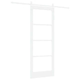 Sliding Door White 83 x 211 cm Solid Pine Wood and Glass 3332420