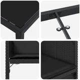 Garden Dining Set with Cushion 5 pcs Black Poly Rattan 3379978