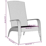 Garden Adirondack Chair Grey Poly rattan, powder-coated steel 319695