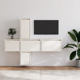 TV Cabinets 5 pcs White Solid Wood Pine 3100205