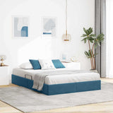 Storage Bed with Mattress Dark Blue 140 x 200 cm Velvet 3370104