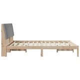 Bed Frame with Headboard Brown 160 x 200 cm Solid Pine Wood 3394408