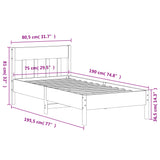 Bed Frame without Mattress 75x190 cm Small Single Solid Wood Pine 842678
