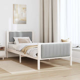 Bed frame White and light grey 90 x 200 cm Solid pine wood 878498