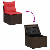Garden Sofa 3 pcs Brown 55 x 62 x 69 cm Poly rattan 366238