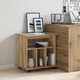 Rolling Cabinet Artisan Oak 60x45x60 cm Engineered Wood 856663