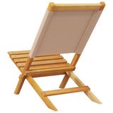 Folding Garden Chairs 4 pcs Taupe Fabric and Solid Wood 3214643