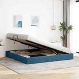Storage Bed with Mattress Dark Blue 200 x 200 cm Velvet 3370122