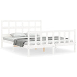 Bed Frame without Mattress White 160x200 cm Solid Wood Pine 3193022