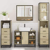 4 Piece Bathroom Furniture Set Sonoma Oak Engineered Wood 3301301