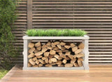 Outdoor Log Holder White 108x52x74 cm Solid Wood Pine 822632
