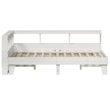 Bookcase Bed without Mattress White 135x190cm Double Solid Wood Pine 3324554