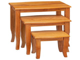 Nesting Side Tables 3 pcs Natural Solid Mahogany Wood 42009927