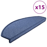 Carpet Stair Treads 15 pcs Blue 65x24x4 cm 133891