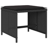 11 Piece Garden Dining Set with Cushions Black Poly Rattan 3211147
