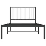 Metal Bed Frame without Mattress with Headboard Black 90x200cm 350857