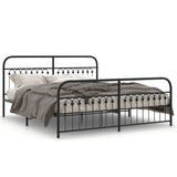 Metal Bed Frame without Mattress with Footboard Black 183x203cm 376622