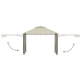 Gazebo with Double Extended Roofs 3x3x2.75 m Cream 180 g/m 48003