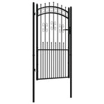 ZNTS Fence Gate with Spear Top Black 103x225 cm Powder-coated Steel 151093