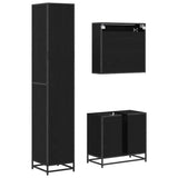 Bathroom Furniture Set 3 pcs Black Oak Engineered Wood 3402541