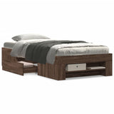 Bed Frame without Mattress Brown Oak 90x200 cm Engineered Wood 3295498
