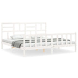 Bed Frame without Mattress White 200x200 cm Solid Wood Pine 3193097
