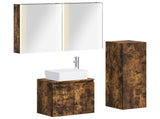 Bathroom Furniture Set 4 pcs Smoked Oak 3407451