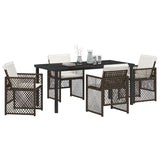 Garden Dining Set 5 pcs Brown Poly Rattan 3380631