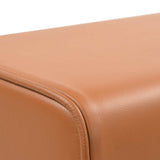 Bench 60 x 30 x 45 cm Real Leather Brown 42042104