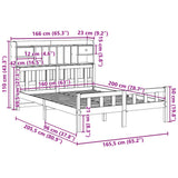 Bookcase Bed without Mattress 160x200 cm Solid Wood Pine 3322176