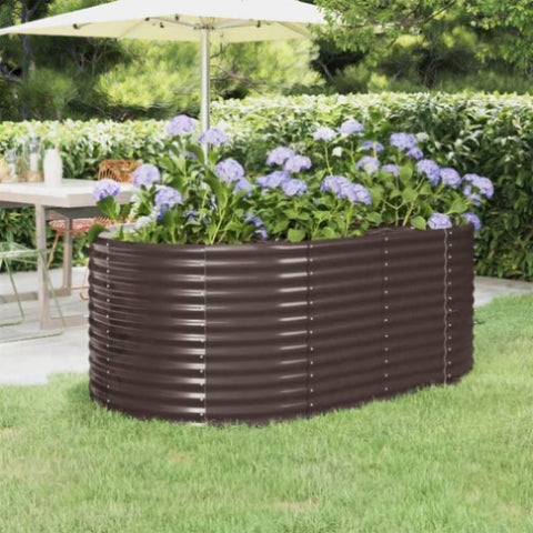 Garden Raised Bed Powder-coated Steel 175x100x68 cm Brown 319060