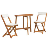Bistro Set with Cushion 3 pcs Oil Natural Solid Acacia Wood 4105507