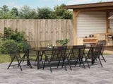 Garden Dining Set 9 pcs Anthracite Powder-Coated Steel 3379295