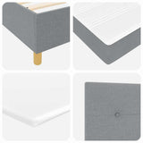 Box Spring Bed with Headboard Light grey 200 x 200 cm Fabric 3339644