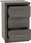 ZNTS Lisbon 3 Drawer Bedside 100-103-037