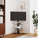 Corner TV Stand 3-Tiers for 32-65 Inch Black 379567