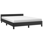 ZNTS Bed Frame without Mattress Black 180x200cm Super King Faux Leather 349900