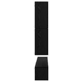 TV Cabinet Set Wall-mounted 8 pcs Black Oak Engineered Wood 3393295