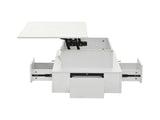 Lift-Top Coffee Table, Highgloss Centre Table with 4 drawers & LED lights, Lifting Sofa Side Table, N605P374201W