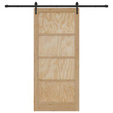 Sliding Door ORKDAL Brown 93 x 211 cm Solid Pine Wood 3333824