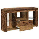 Corner LED TV Cabinet 100 x 40 x 50 cm Old Wood Engineered Wood 889803